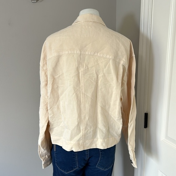Marine Layer Holland Crop Jacket Natural Pockets Linen Lyocell Sz XL NEW - Picture 7 of 15